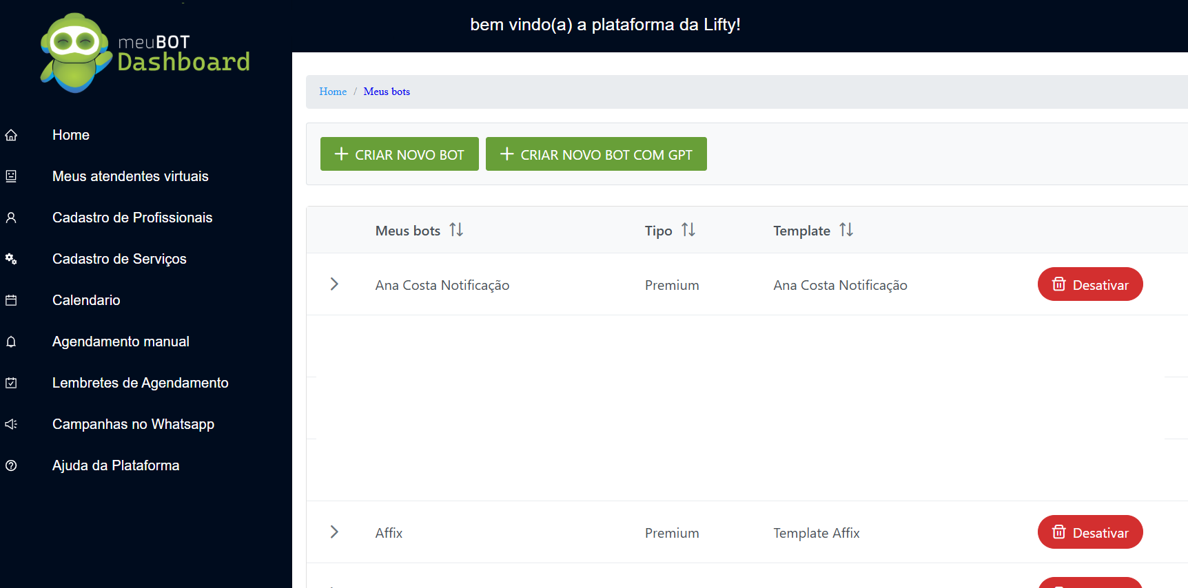 Dashboard Interface